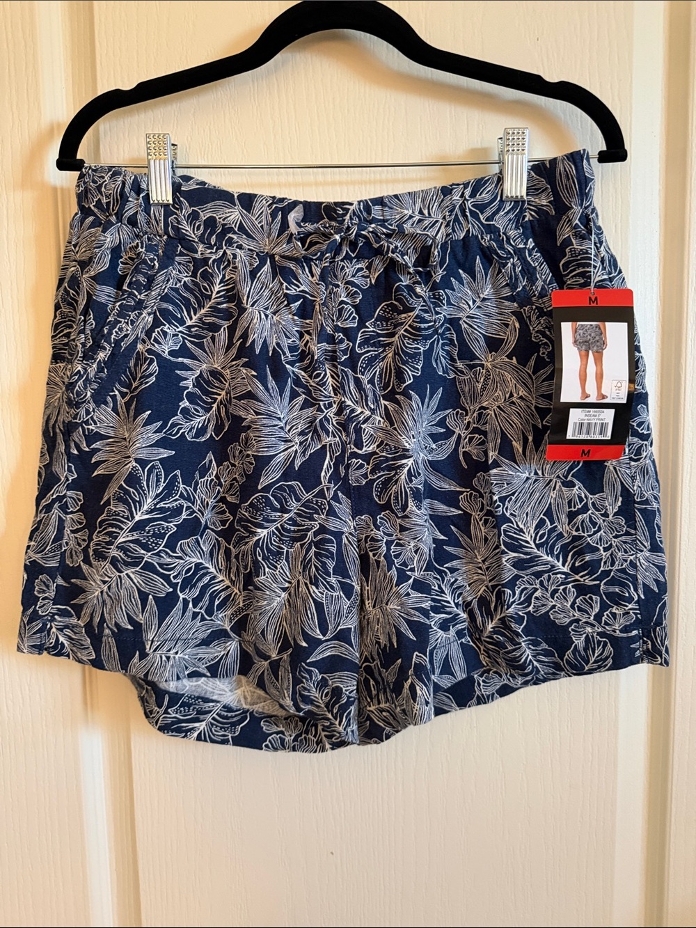 Briggs Navy and White Floral Drawstring Shorts